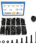 M4 Screw Kit With Nuts And Washers Kadrick 600Pcs Alloy Steel Grade 10.9 Hex Socket Button Head Bolts Black Finish assortment
