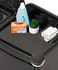 Washer and dryer top protector mat, dark gray silicone, 26x18 in, non-slip waterproof cover for laundry.