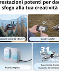 Flip Fly More Combo With RC 2 Screen Remote Controller Drone With 4K UHD Camera features and performance chart in Italian