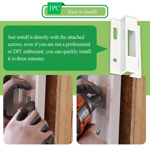 1 Piece E 2124 Aluminum Sliding Door Keeper With Dual Screw Pack For Hook Style Latch installation process