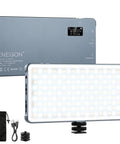 Rechargeable 4000mAh Mountable Bicolor LED Video Light with Mini Panel for DSLR Cameras and Smartphones, accessories included