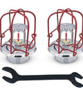 Top Shelf Chrome Fire Sprinkler Heads Upright Horizontal Spray Kit Half Inch Npt with red guard and wrench included.