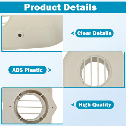 3 Inch Horizontal Vent Termination Kit With Screws For Outside Wall Water Heater Replacement Part showing ABS plastic details