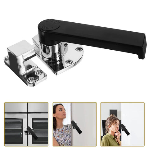 Heavy Duty Zinc Alloy Cooler Door Handle Latch with sleek minimalist black finish for walk-in coolers and freezers.