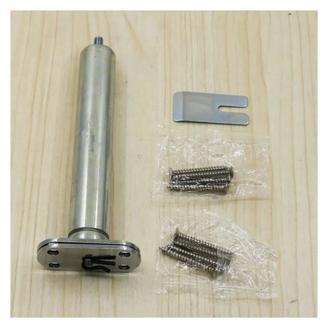 Concealed Wooden Door Hinge One Piece For Interior Doors With Hidden Mount, Smooth Pivot, screws and metal plate set on table