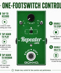 Ten Minute Electric Guitar Loop Pedal With Unlimited Overdubs Undo Redo Auto Loop Memory Loop Station And True Bypass Compact Repeater Looper