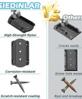 Comparison of high-strength nylon decking bracket vs competitor; corrosion and scratch-resistant qualities displayed.