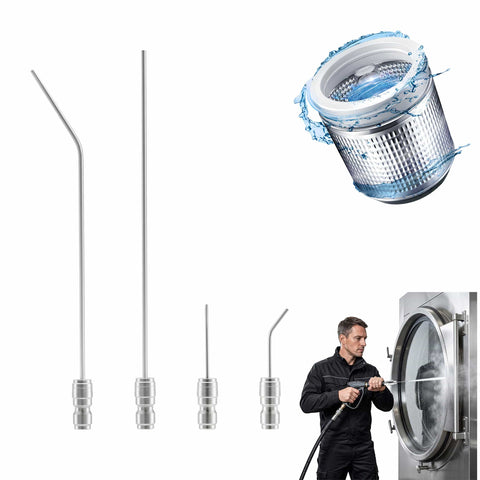 Needle Nozzle Kit For High Pressure Cleaning With Stainless Flush Wand Extension Tips And Quick Connect 1 To 2 GPM Quarter Inch Grime Busting For Tight Spots Great For Washing Machines AC Coils Water Heaters Auto Detailing Appliance Cleaning