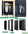 Heavy Duty Outdoor EV Charger Cover With Waterproof Lockable Shell And Worry Free Mount Base For NACS J1772 Plugs inner layout showing cable management design.
