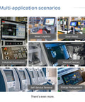 Multi-application scenarios of 7 Inch Embedded Panel PC with 10 point capacitive touchscreen in industrial automation and retail.