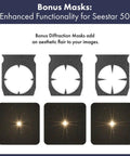 Pro Bahtinov Focusing Mask Kit With Front Holder For ZWO Seestar 50 Telescope Including Removable Mask And Bonus Diffraction Spike Masks