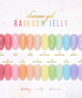J27 Piña Colada Jelly Gel Nail Polish Sheer Pastel Yellow HEMA Free Soak Off UV LED Gel Polish color swatch display