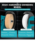 Cordless Electric Bench Grinder With 2 Wheels For Metal Polishing And Deburring, showcasing coarse and fine sand wheels.