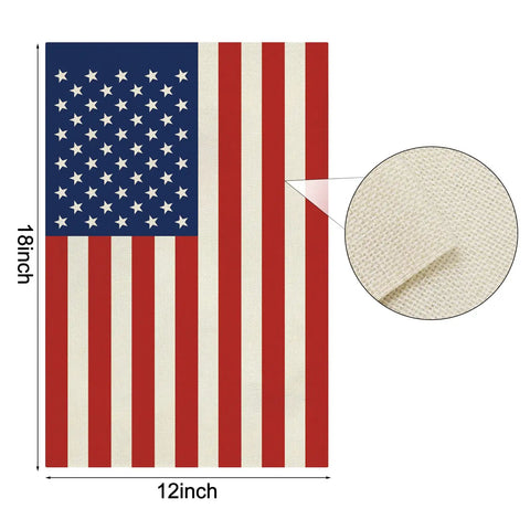 American Flag Garden Flag 12 Inch By 18 Inch Double Sided Patriotic Yard Decor for Garden and Lawn, fade-resistant nylon detail