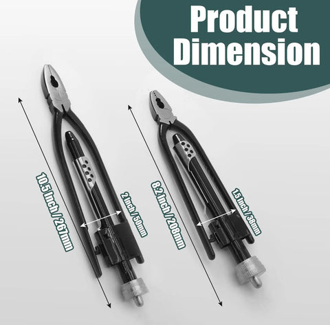 Product Dimension of Two Piece Safety Wire Pliers Set With 9 Inch And 6 Inch Chrome Vanadium Steel Twisting Tools for fast, durable repairs