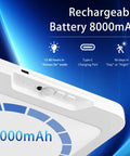 Close-up of USB C Rechargeable Motion Sensor Ceiling Light 550LM With Remote showing 8000mAh Type-C charging port.