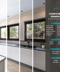 Modern kitchen with installed 3 Inch Gimbal LED Recessed Light With Junction Box, 5CCT Tunable 2700K-5000K, dimmable lights