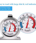 2-Pack Fridge Thermometer With Large Dial And Red Indicator, Reads 30-30C/20-80F, Easy Read Temperature Gauge For Freezer