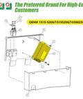 Diagram showing parts layout for DC Speed Motor Controller For Club Car Precedent 2014-2019 Models, 48V 250A With MCOR3 Throttle