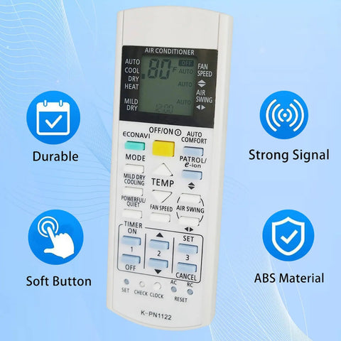 Premium Universal AC Remote Controller For Panasonic Air Conditioner Sub Wireless Temp Display Fahrenheit Celsius A75C2913 Compatible Hella Smooth To Set Up And Straight Up Easy To Control Settings