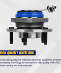Front Wheel Hub & Bearing Assembly Pair 2pcs, 5-Lug w/ ABS, Sealed Ball Bearing close-up