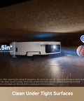 Beast Mode 20,000 Pa Suction Robot Vacuum And Mop cleaning under low furniture with 3.5in clearance illustration.