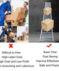 Heavy Duty Gravity Conveyor Roller Belt 20 Inch Wide Rustproof Stainless Steel Industrial Long Length For Warehouse Shipping Logistics And Construction Sites, image comparing labor costs and efficiency.