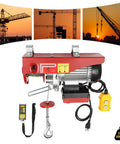110V Electric Hoist Winch With Wireless Remote Lifts 880 Lbs Heavy Duty Wire Rope for industrial use with remote control.