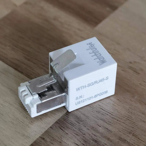 Single unit from Direct In Line RJ45 Ethernet Surge Protector Pack Of 10 For 100/1000 Mbps Networks, IEC 61000-4-5 Compliant.
