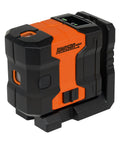 3 Dot Green Laser Level Self Leveling Kit With Magnetic Base Floor Mount And Hard Case For All Day Jobsite Use GreenBrite Technology 150 Ft Range IP64 Dust And Water Resistant Long Battery Life, orange and black unit