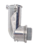 Rock Solid 90 Degree Squeeze Connector For 1/2 Inch Ac Mc And Flexible Metal Conduit, zinc alloy, right angle fitting.