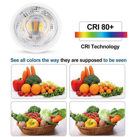 GU10 LED Light Bulbs 7W Warm White 3000K 650 Lumens 38 Degree Beam Flicker-Free non-dimmable CRI 80+ color rendering