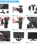 Guide on assembling 10.1 Inch Mini Security Monitor With Remote And Dual Speakers For Gaming CCTV Raspberry Pi PC, Compact HD Display 1366x768, HDMI VGA BNC USB Inputs, Sweet For Car Desk Or Travel Setup stand.
