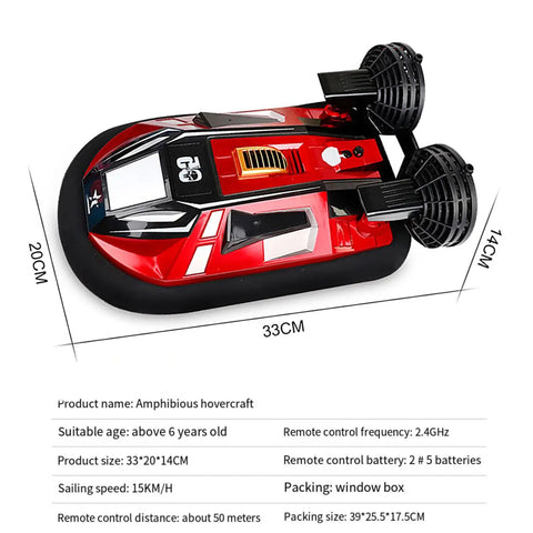 Beginner Friendly Remote Control Hovercraft Boat Amphibious RC Watercraft With Dual Motors 15KMH Speed Walking On Ice And Land
