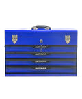 20 Inch Steel Portable Tool Box With Drawers Tool Storage Box Organizer With Metal Lock Closure Powder Coated Blue Cabinet