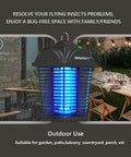 Outdoor Bug Zapper Plug In 4000V Mosquito Killer Waterproof With Dusk To Dawn Sensor in garden setting