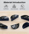 Black White Gold Fluid Art Cabinet Pulls Pack 3 Inch Center Semicircle Drawer Handles Marble Pattern Solid Metal Build Sleek Dope Style Kitchen Vanity Bathroom Cabinet Hardware displayed on wood surface