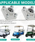 2 Pack Front Wheel Hubs For Yamaha Golf Carts Fits G2 G8 G9 G14 G16 G19 G22 G29 Drive Models shown with golf cart images