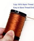 3-ply nylon thread spool from Heavy Duty Upholstery Repair Kit With Extra Strong Sewing Thread And Hand Needles Includes 5 Nylon Thread Spools