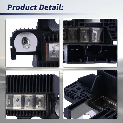 Premium Safety Fusible Block For Toyota Forklift 7FD 8FD10-35 Series Replaces 57630-26600-71 And 57630-U3610-71 detailed view of connectors and fuses.
