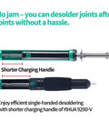 Desoldering Soldering Iron Kit with Solder Sucker Pump Auto Temperature Regulation Shorter Handle shown with text overlay
