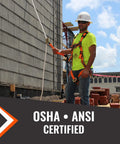 Worker using 50 Foot Vertical Lifeline Assembly For Fall Protection Lanyard And Rope Grab System With Shock Absorber on site