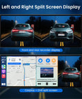 11.5 Inch Wireless CarPlay Screen For Your Ride With Apple CarPlay And Android Auto split screen display of maps and dash cam footage