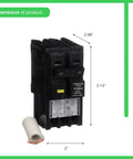 HOM230GFIC Homeline 30 Amp GFCI Circuit Breaker Two Pole 120 240 Volt AC dimensions and design with spiral coil