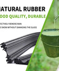 Natural rubber windshield wiper blades material close-up highlighting quality and durability in Dual Size 24 Inch And 20 Inch Windshield Wiper Blades Set Of 2 Premium All Season Streak Free Clear View U J Hook Compatible OEM Quality Replacement For Cars And Trucks.