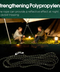 8 Pack 4mm High Reflective Outdoor Guy Lines Ultralight Tent Cords With Aluminum Tensioners for tarp canopy at night camping.