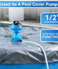 Cordless Water Transfer Pump 750 GPH With 30 Foot Lift Powerful Submersible Pump With 21V Dual 4000mAh Batteries And Charger Three Quarter Inch Outlet Camping Ready IPX8 Waterproof Ideal For Pool Pond Garden Tub RV Boat on a pool cover