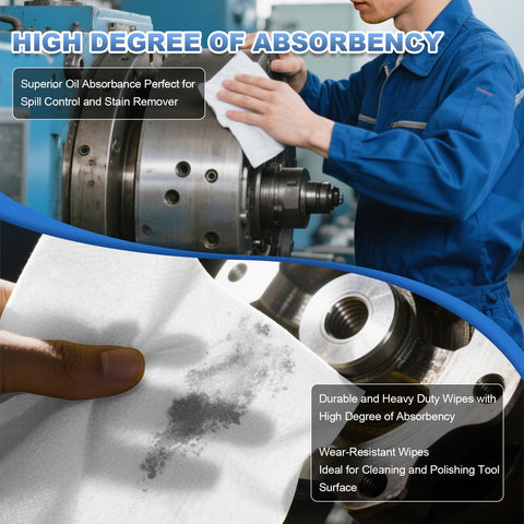 Technician using lab-grade 9x9 inch cleanroom wipes 150 count grade A 68 GSM cellulose polyester blend lint free on machinery