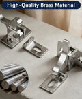 10 Pack Beefy Brass Heavy Duty Cabinet Door Latches With Mounting Screws, Elbow Latch Closet And Window Catches displayed