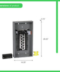 100 Amp Indoor Main Breaker Box Load Center With Plug On Neutral, 24 Space 48 Circuits Homeline Electrical Panel dimensions view